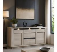 Buffet contemporain 4 portes-1 tiroir chêne blanchi MELINDA2