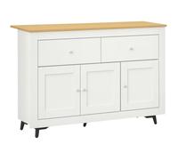 Buffet cuisine - HOMCOM - 2 tiroirs 3 portes et étagère réglable - pour cuisine, salle à manger, salon - 117 x 35 x 80 cm - blanc