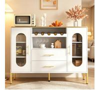 Buffet Cuisine, Meuble de Rangement, 2 Portes 2 tiroirs Armoire latérale Base réglable armoires, pour Salon, Cuisine,120x38x90cm
