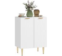 Buffet cuisine meuble de rangement avec 2 portes šŠtagššre ršŠglable pieds mšŠtalliques suršŠlevšŠs 60 x 40 x 80 cm blanc