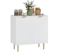 Buffet cuisine - meuble de rangement - HOMCOM - 2 portes étagère réglable pieds métalliques surélevés - bois - 80x40x80cm - blanc