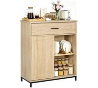Buffet Cuisine, WOLTU Meuble Cuisine Rangement, 70x30x80.2 cm, Bois d'Ingénierie, Métal, Chêne Clair