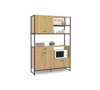 IDMarket - Buffet de cuisine Detroit 120 cm, 3 portes + 1 tiroir, design industriel