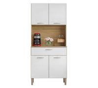 Buffet de Cuisine 4 Portes 1 Tiroir Chêne et Blanc L 74.5 H 170.5 P 36.3 cm - L 74.5 x l 36.3 x H 170.5 cm
