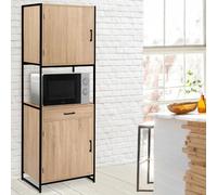 Buffet De Cuisine 60 Cm Detroit Meuble 2 Portes Design Industriel + Tiroir