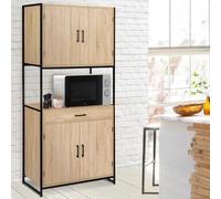 Buffet De Cuisine 80 Cm Detroit Meuble 4 Portes Design Industriel + Tiroir