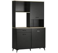 Buffet de cuisine - Armoire de cuisine - Buffet - Meuble de rangement - Buffet bahut - Style industriel - Aspect bois chêne noir