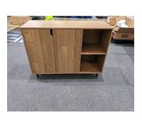 Buffet de Cuisine avec 2 Portes COSTWAY, Etagères Réglables, Kit Anti-basculement, Meuble de Bar à Café pour Salle à Manger Naturel