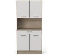 Buffet de cuisine coloris chêne kronberg, Blanc - Longueur 83,3 x Hauteur 176,1 x Profondeur 40 cm