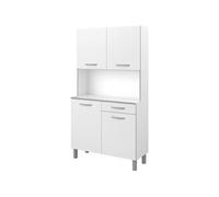 Buffet de cuisine Contemporain 4 portes OSLO L 101 cm Blanc