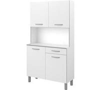 Buffet de cuisine Contemporain 4 portes OSLO L 101 cm Blanc Blanc G