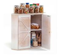 Buffet de Cuisine d'Angle à 2 Niveaux COSTWAY en Bambou, Organisateur de Pain à Double Couche avec Étagère Réglable, 31 x 31 x 41cm