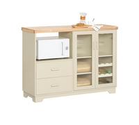 Buffet de Cuisine FSB81-MI SoBuy avec 2 Portes Vitrées 120 x 40 x 90 cm - Beige
