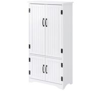 Buffet de cuisine - HOMCOM - contemporain multi-rangements 2 placards 3 étagères mobilier - MDF - 60x30x123cm - blanc