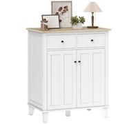 Buffet de cuisine meuble de rangement pour chambre, salon bureau avec 2 portes 2 tiroirs 76 x 48 x 91 cm blanc