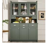 Buffet de Cuisine - Vitrine -Meuble de Rangement - Minimaliste Moderne - Buffet Haut pour Cuisine-120x40x180cm-Vert