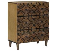 vidaXL Buffet de Rangement Marron 60 x 33,5 x 75 cm, Salon, Meuble de Rangement rectangulaire, Armoire en Bois de Mangue, Design Contemporain, Unité stylée et spacieuse