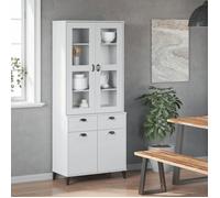 Buffet de rangement - Buffet VIKEN blanc 80x40x190 cm - Bois massif de pin - Assemblage requis（4601）