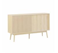 Buffet de rangement décor bois naturel. Linear. deux portes. deux étagères. buffet haut. vaisselier. L 150 x P 39.5 x H 90cm