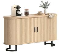 Buffet de salon - HOMCOM - 2 portes coulissantes et étagères réglables - bois - 140 x 40 x 75 cm - bois naturel