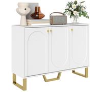 Buffet de salon - HOMCOM - placard à portes et étagère réglable - 106,5 x 35 x 77,5 cm - blanc