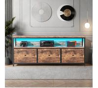 Buffet de salon - TANANT - Buffet bas avec LED - 3 tiroirs - 1 étagère - Style moderne - 108x30x57 cm