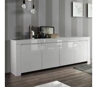 Buffet design 4 portes laqué blanc 210cm APHODITE