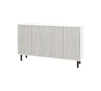 HomCom – Buffet de cuisine 2 placards, étagères réglables – 121×37×75 cm – blanc/bois gris