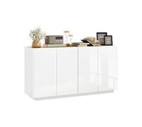 Buffet salle à manger - HOMCOM - avec 4 portes à fermeture douce et étagères réglables - 140 x 40 x 75 cm - blanc laqué