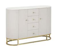 Buffet Design Effet Marbre "Montpellier" 120cm Crème & Or