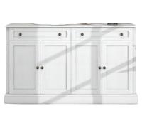 Buffet, design élégant, rangements polyvalents, blanc antique - aggloméré