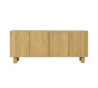 Buffet design en bois clair chêne massif gravé 4 portes L180 cm GOSHI