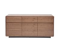 Buffet design en bois foncé noyer 3 portes 3 tiroirs L160 cm JAKO