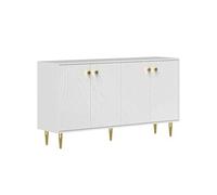 Buffet salon meuble de rangement - HOMCOM - étagères réglables, placards à portes - 140 x 35 x 77,5 cm - blanc