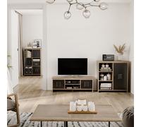 Buffet design industriel 3 niches placard porte métal