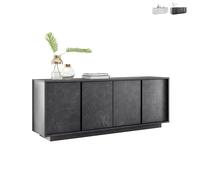 Buffet design moderne 4 portes effet marbre 180x43x79cm Athens