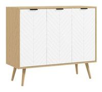 HomCom Buffet de cuisine – Panneau de particules 91,5 × 35 × 77,4 cm – Blanc et bois naturel