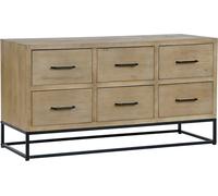 Buffet DKD Home Decor noir naturel métal bois MDF 120 x 40 x 64 cm
