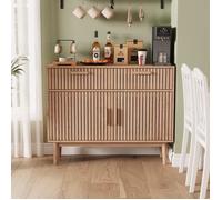 Buffet - DREAMMESPACE - 100x35x80cm - 2 portes - 2 tiroirs - Style Scandinave Moderne