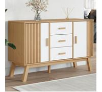 Buffet - DUOKON - OLDEN - Bois massif de pin - 3 tiroirs - 2 compartiments - Design scandinave