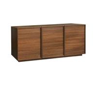 Buffet effet bois 3 portes noyer L 160 x P 43 x H 75cm - Kuba