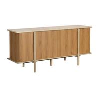 Buffet effet bois 4 portes 180 cm crème Nelio - Oviala
