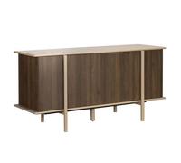 Buffet effet bois 4 portes 180 cm taupe Nelio - Oviala