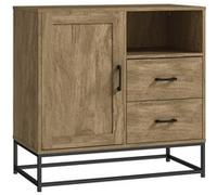 HOMCOM Buffet Salon Meuble de Rangement Style Moderne avec 2 tiroirs, Compartiment Ouvert et étagère réglable - Buffet Salle à Manger, Cuisine et Salon, 80 x 40 x 78 cm, Bois Naturel