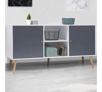 Buffet Effie Scandinave 2 Portes Bois Blanc Et Gris