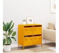 Buffet en acier laminé - vidaXL - Jaune moutarde - 68x39x73,5 cm - 4 tiroirs - Assemblage requis - Facile à entretenir