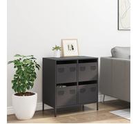 Buffet en acier laminé - vidaXL - Noir - 68x39x73 5 cm - 4 tiroirs - Assemblage requis - Facile à entretenir