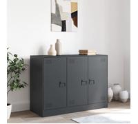 Buffet en acier - vidaXL - 99x39x73 cm - Anthracite - Acier laminé à froid - 6 compartiments - 3 portes