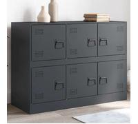 Buffet en acier - vidaXL - Anthracite - 99x39x73 cm - Acier laminé à froid - 6 compartiments - Capacité 90 kg