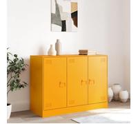 Buffet en acier - vidaXL - Jaune moutarde - 99x39x73 cm - 6 compartiments - 3 portes - 3 poignées en métal
